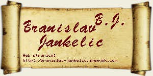 Branislav Jankelić vizit kartica